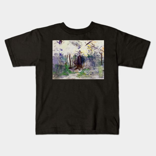 autumn in the bois de boulogne - Berthe Morisot Kids T-Shirt by Kollagio